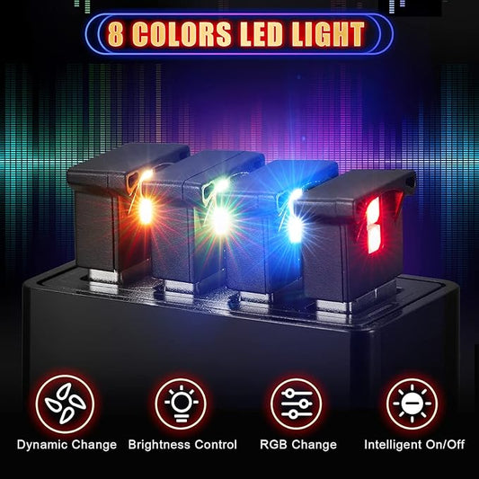 Frienda 6 Pieces Mini USB LED Light, Car LED Interior Lighting 5v Smart USB Atmosphere Light, Laptop Keyboard Office Decoration Night Lamp, Adjustable Brightness, 8 Colors