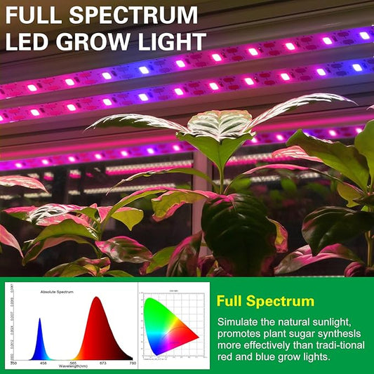 Grow Lights for Indoor Plants,120 LEDs Waterproof led Grow Lights Full Spectrum,USB Plug-in Dimmable Auto On/Off with 3 Timers Plant Light, for Indoor Plants Seeding Veg Flower Growing Lamp(6.56ft)