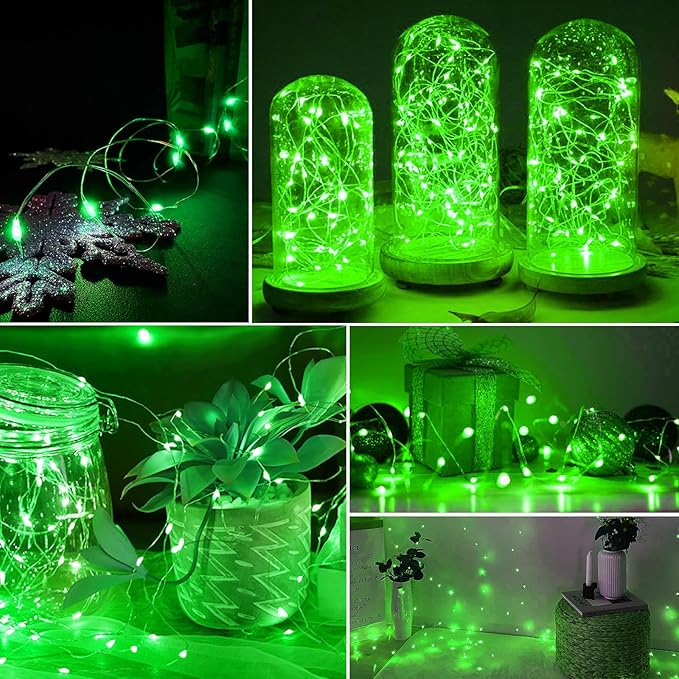 AIKEI 6 Pack LED Fairy Lights Battery Operated, Mini String Lights Waterproof 7ft 20 Led Firefly Starry Lights for Wedding Party Bedroom Garden Christmas Decoration Green