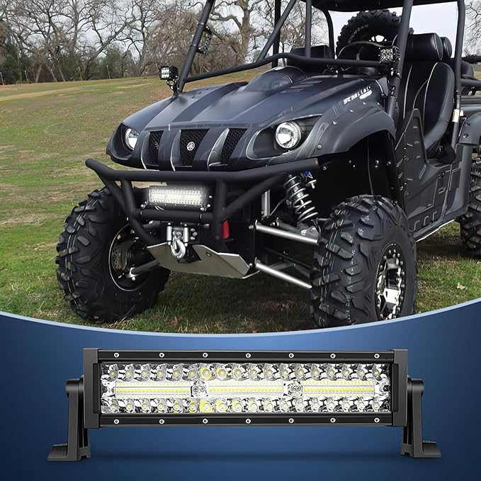 Nilight LED Light Bar 13.5 Inch Triple Row Spot Flood Combo 96LEDs Fog Driving Work Backup Bumper Lighting for Off-Road Truck SUV ATV UTV