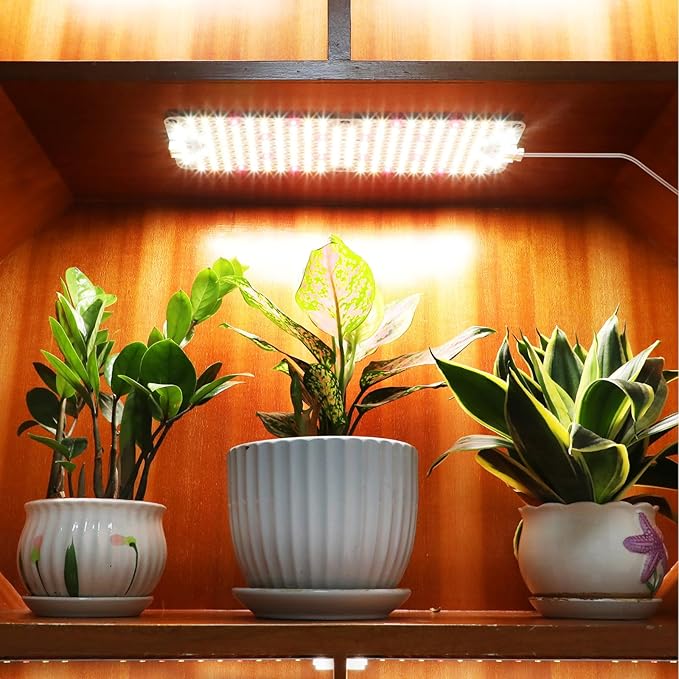 4Pack Panel Grow Lights for Indoor Plants, Seed Starting, Vegetables with 4/8/12/16/20 Hr Timer, 40W Full Spectrum LED Plant Growing Lamps for Cabinet/Shelves/Greenhouse, Plug-and-Play, Connect Freely