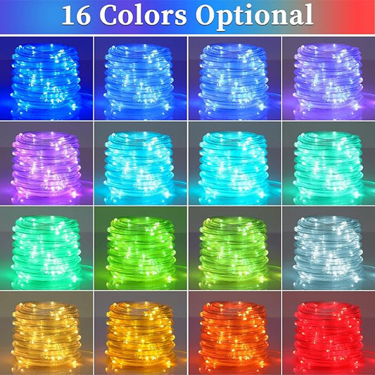 ANJAYLIA 105FT 320 LED Color Changing Rope Lights, 18 Colors Outdoor String Lights with Plug & Remote, Led Rope Lights Outdoor Waterproof, Christmas Lights for Bedroom Deck Halloween Decorations