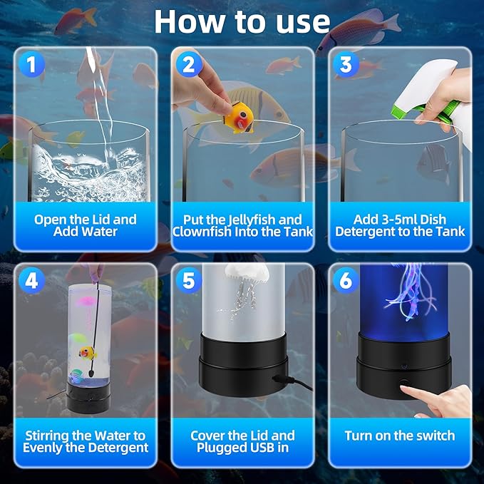 Jellyfish Lamp With Bluetooth Speaker, 17 Colors Changing & 4 Lighting Modes Jelly Fish Light Lamp, USB Powered Jellyfish Decor Light, Christmas Halloween Gifts for Teen Room Decoration, Black