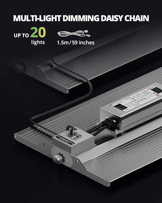 VIPARSPECTRA XS1500 LED Grow Lights for Seed Starting Compatible with Samsung LM301H Diodes and MeanWell Driver, Dimming Daisy Chain Grow Lights for Indoor Plants Full Spectrum for 2x2/3x3 Grow Tent