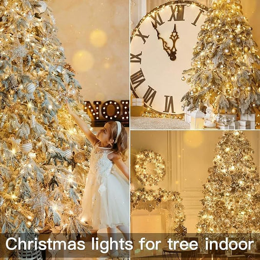 suddus Christmas Lights Outdoor, 66 ft 200 LED Plug in Warm White Fairy String Lights with Remote, Twinkle Lights for Bedroom Indoor Xmas Tree Dorm Wedding Backyard Party Outdoor Decorations