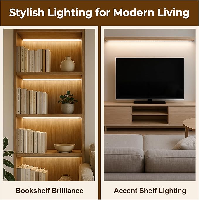 cambk 60inch Hardwired Under Cabinet Lighting for Kitchen, 6000K White Wired Undercounter Waterproof Led Strip Lights, Luces para Cocina Bajo Gabinete Under Shelf Lights