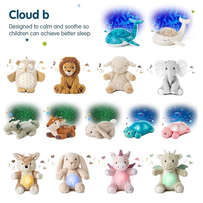 Cloud b Calming Nightlight Star Projector | Gentle Brightness | 3 Colors | 3 Constellations | Auto-Shutoff | Twilight Buddies®- Fawn