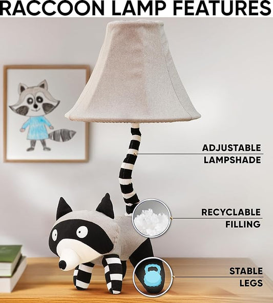 Raccoon Kids Lamp for Boys Bedroom - 20", Animal Lamp for Kids Room - Cute Christmas Gifts, Birthday Gifts for All Ages: Toddler Girls, Children, Grandkids 3 4 5 and Up Years Old, Sister, Brother