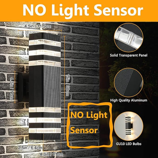 4 Pack Square Up and Down Lights Outdoor Light Fixture,14W IP65 3000K 1100LM Warm White,Porch Lights Outdoor, Aluminum Outdoor Sconce Lights,Exterior Lights for House Porch Garage