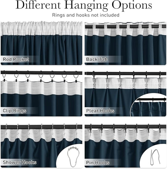 StangH Navy Blue Curtain for Doorway 80 inch Length, Back Tab Velvet Thermal Insulated Window Drapes Privacy Thick Room Divider for Closet Bedroom Theater Office, W62 x L80, 1 Panel