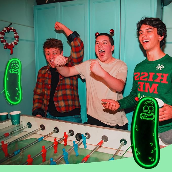Cartoon Pickle LED neon Sign for Wall Decoration, Anime neon Light Sign for Man cave Decor, Christmas Ornament, Party and Game Room Decoration, Dimmable Dill neon Sign USB Power (Green L)