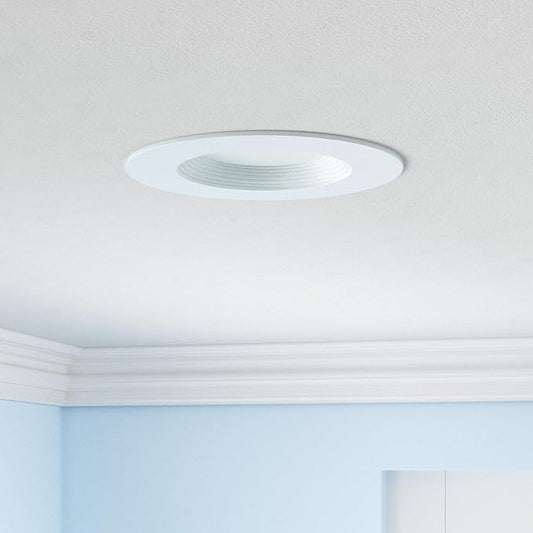 HALO 5 inch / 6 inch LED Recessed Light Trim with 5 Color Temperatures, Dimmable Baffle Can Lights for Ceiling, 6-Pack. 750 Lumens LT56079FS1EWHR6PK