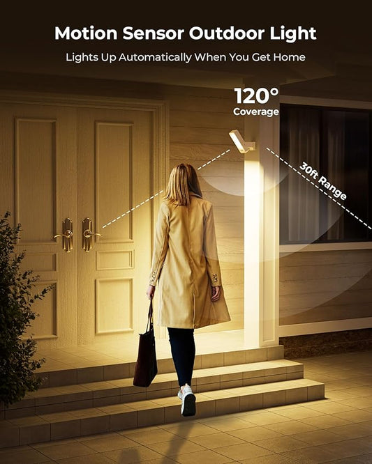 Motion Sensor Outdoor Light, 10000mAh Rechargeable Battery Operated Outdoor Lights with Remote, 3 Modes, Dimmable & 3CCT, Waterproof IP65 Outdoor Security Lights for Shady Areas, Porch, Patio, Garage