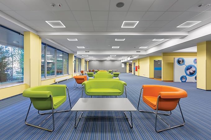Lithonia Lighting Frame 2x2 LED Lay-in Ceiling Light, 2 ft. x 2 ft. Lighting Fixture for Offices and Classrooms, 3000/4000/5000 Adjustable Lumen Output, 3500K/4000K/5000K Switchable Color Temperature