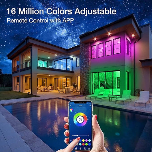 PHOPOLLO Bluetooth Led Strip Lights 100ft (2 Rolls of 50ft), RGB Color Changing LED Lights for Bedroom, Kitchen Decoration, App Control and Music Sync.