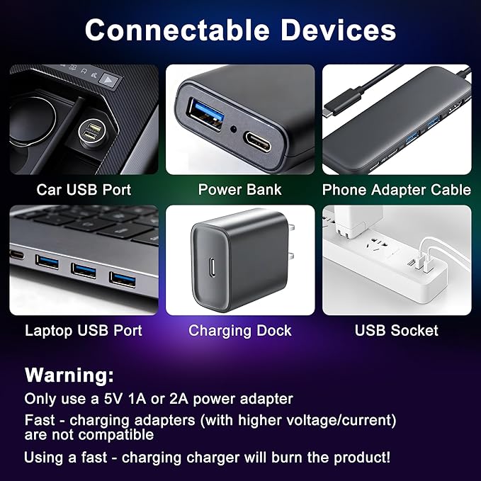 13-in-1 Car USB Night Light - Touch Dimmable LED Filament Lamp with 13 Modes & 7 Colors, USB Interior Lights for Car, Truck, Party, Camping, Holiday, Bedroom, Desktop(2Pcs)