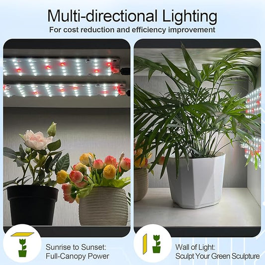 Grow Lights, 40W Linkable Grow Light for Indoor Plants Full Spectrum, 6/12/16h Timer, Dimmable Ultra-Thin Plant Lamp for Indoor Growing, Netural White, 1-Set
