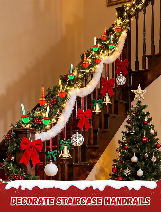 Oviejo Bubble Lights for Christmas Tree,8FT Christmas String Lights with 8 Bubble Lights(1 Spare),C7/E12 Base LED Bubble String Lights for Holiday/Yard/Garden/Patio Decor