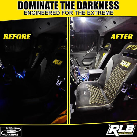 Dome Light for UTV, Golf Cart, Offroad Vehicles, Interior LED Dome Light with Push Button! Compatible with Polaris Can Am Roll Bar 1" - 3" or Flush Mount.