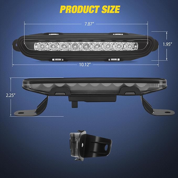 Nilight Third Brake Light Tail High Mount 3rd Stop Lights Smoked Lens Compatible with Dodge Charger 2006 2007 2008 2009 2010 Car Rear Center Cab Lamp