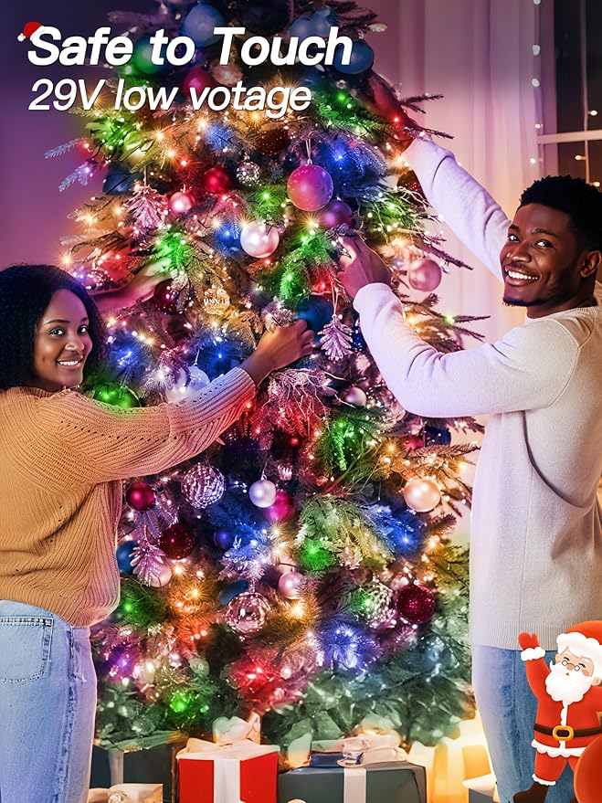 Guhope Christmas Lights 131FT 400 LED, Christmas Tree Light with 8 Lighting Modes, Outdoor Waterproof String Lights with Remote and Timer, Fairy Light for Holiday Decor (Multicolor)