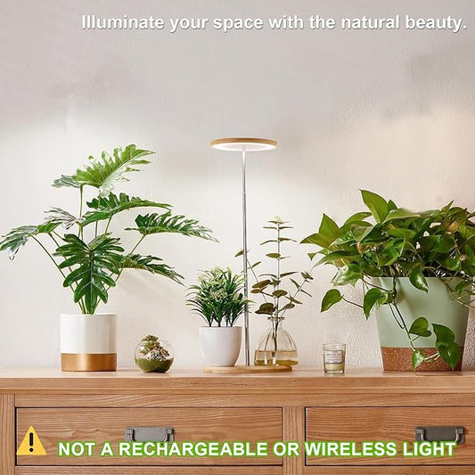 Plant Grow Light for Indoor Plant,Bamboo Mini LED Grow Light Garden,Height Adjustable,Automatic Timer with 8/12/16 Hours,1 Pack