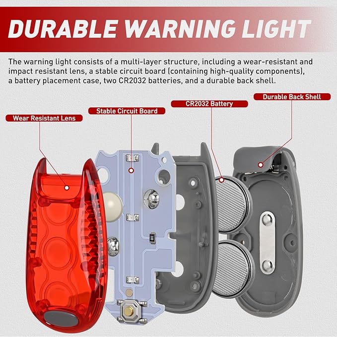Nilight LED Safety Light 4PCS Red Green Marine Navigation Bike Tail Lights Three Modes Waterproof Reflective Gear Clip On Flash Strobe Indicator Lamp for Night Boating Fishing Cycling Jogging