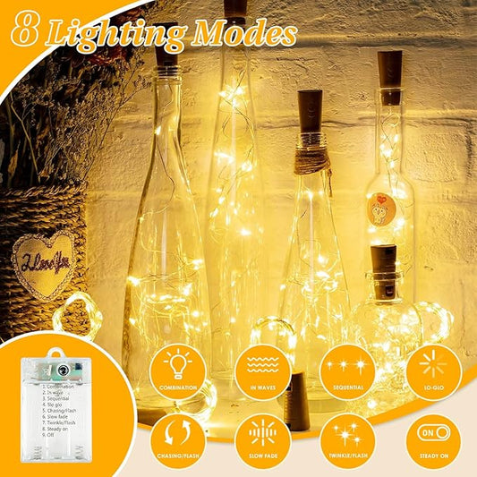 2 Pack Cuttable Fairy Lights Battery Operated, Waterproof 20FT 120LED Twinkle Lights with Timer Indoor Outdoor, Fairy Battery String Light for Bedroom, Classroom, Wedding, Christmas Décor(Warm White)