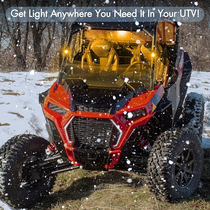 ACEC SHOP UTV Dome Light - White/Amber, Universal Roll Bar Mount LED Lights Utility Roll Cage Light Interior Dome Light Bar Cab Lights for UTV Polaris ATV RZR Can-Am SxS Pionner Talon Kawasaki