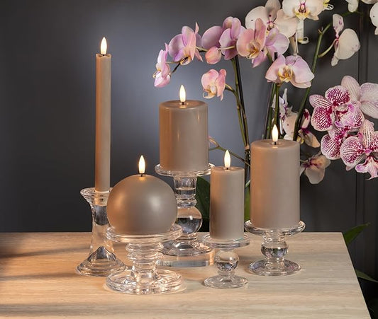 Abbott Collection Wax LED Flameless Pillar Candle - Gray (3x5 H)