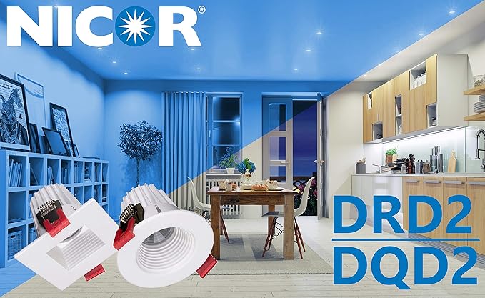 NICOR Lighting 2 inch Round LED Recessed Downlight in White, 4000K (DRD211204KWH)