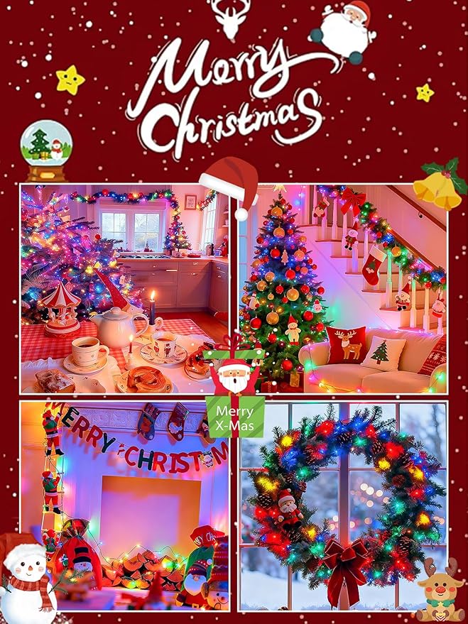 2026 New Voice Control Connectable 2PK 164FT 400LED Christmas String Lights Indoor Outdoor with Remote | Smart Twinkle Fairy String Lights 12 Modes & Timer for Xmas Tree Decor (Multicolor)