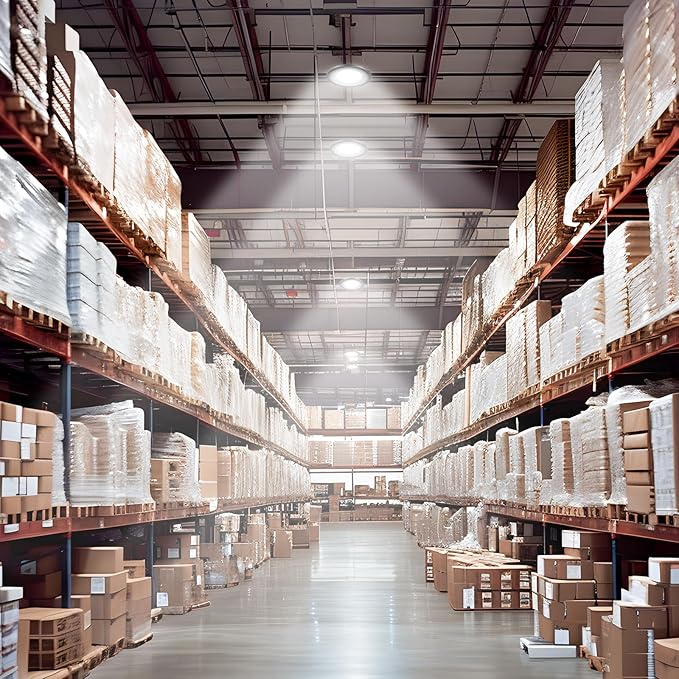 Amico UFO LED High Bay Light 150W 21000lm 5000K High Bay LED Shop Lights for Workshop Warehouse Barn with UL Listed US Hook 5' Cable Alternative to 650W MH/HPS for Commercial Lighting Fixture - 6 Pack