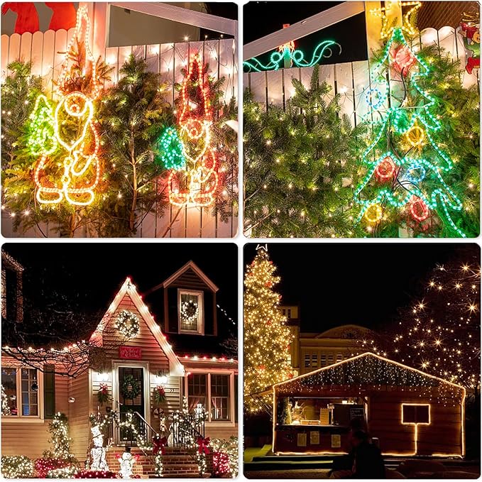 Vigdur 33FT Solar Rope Lights Outdoor - 100 LEDs 18 Color Changing LED Rope Lights Waterproof with Remote & Timer & 8 Lighting Modes, Outdoor Trampoline Lights for Xmas Garden Fence Tree Party