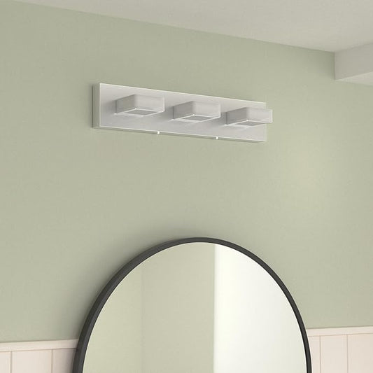 Ralbay Dimmable LED Vanity Light Modern 3 Light Acrylic Stainless Steel for Bathroom Vanity Lighting Fixtures