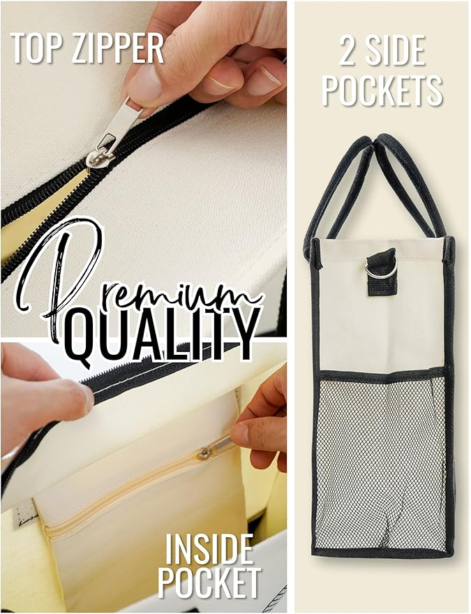 InnoBeta Kpop Gifts Canvas Tote Bag, Kpop Gifts for Teen Girl Kpop Lovers, Kpop Merch Stuff, Koren Tote Bag with Top Zipper Closure and Shoulder Strap for Birthday, Christmas