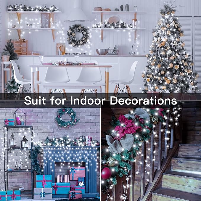 Ollny Icicle Lights for Outside 504LED 41FT, Cool White Christmas Light with Remote 8Modes Timers Waterproof, Plug in Connectable Hanging Lights for Outdoor Indoor House Roof Holiday