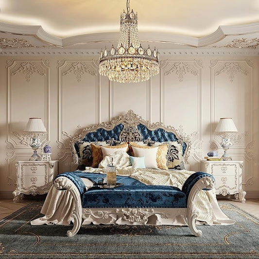 TOCHIC French Empire Crystal Chandelier 6-Light Farmhouse Antique Bronze Chandelier Vintage Rustic Ceiling Light Fixture for Dining Living Room, Bedroom, Kitchen Island, Bathroom, Foyer, 19" W