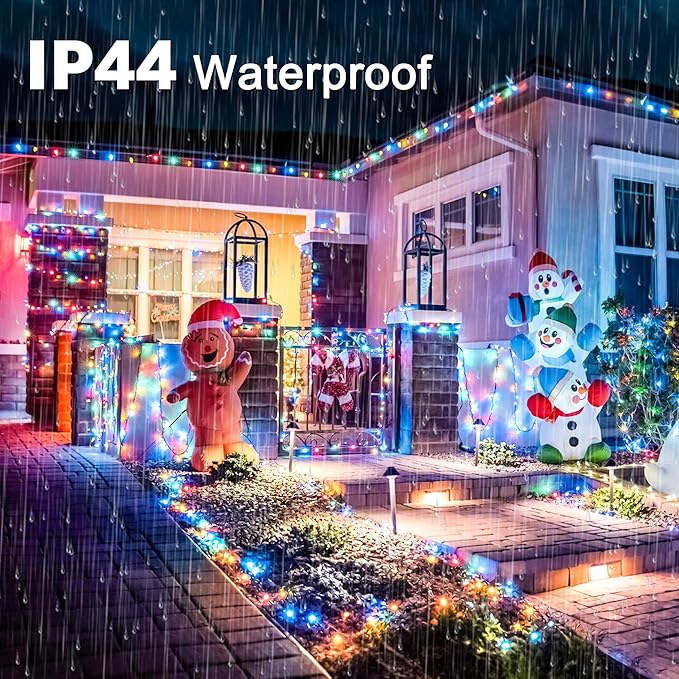 98FT 300 LED Christmas Lights Outdoor, Multicolored Christmas Tree Lights Plug in, 8 Modes Twinkle String Light for Bedroom Wedding Party Ceiling Xmas Home Decorations