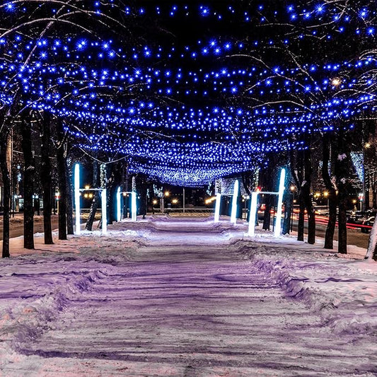 Flechllary Solar String Lights for Outside, 39Ft 100 LED Solar String Lights Outdoor with 8 Modes,Solar Lights for Outside Waterproof for Yard, Fence,Balcony, Party,Christmas Tree Decorations (Blue)