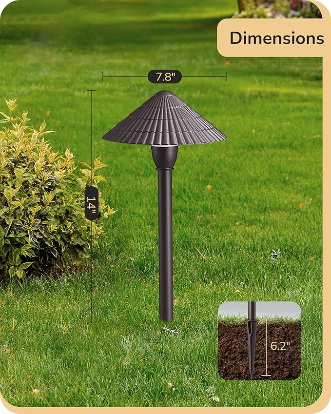 EDISHINE 5CCT Low Voltage Pathway Lights Wired, 2700K/3000K/3500K/4000K/5000K LED Landscape Path Lights, 12V 3W 160LM Waterproof Outdoor Landscape Lighting for Yard Garden Walkway, Aluminum, 4 Pack