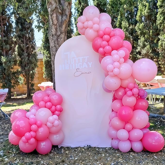 Pink and White Balloons, Pack of 60PCS Dusty Light Pastel Pink White Bow Balloon, Baby Pink Latex Balloon for Girls Women Kitty Birthday Wedding Bridal Baby Shower Cat Theme Party Decorations Supplies