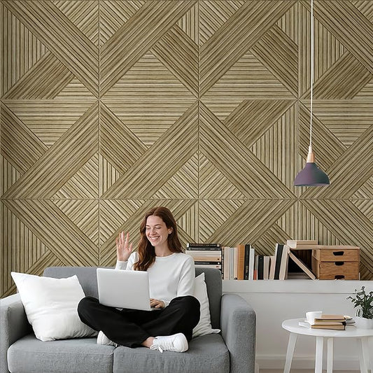 Acoustic Panels Sound Absorbing, 23.6×23.6 Inch 6 Pcs, Acoustic Wall Panels for Medium to Large Rooms, Decorative Sound Treatment for Echo Reduction in Home Offices, Bedrooms & Recording Studios