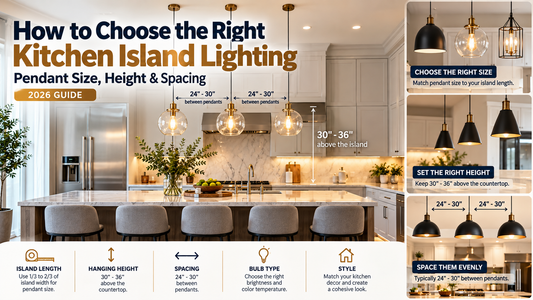 Learn how to choose kitchen island lighting with the right pendant size, hanging height and spacing. Create balanced, functional lighting for your kitchen island.