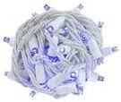 Novelty Lights 25ft Christmas String Lights, 50 Purple LED Bulbs on White Wire, 6" Spacing, Connectable Indoor Outdoor Commercial Grade Lighting for Holidays Patio Weddings