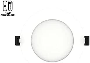 RAB Lighting WFRL-Field-Adjustable Edge-Lit LED Downlight-Canless Wafer Design-Black/White Trim-5CCT Selectable 2700K-5000K-90 CRI-Wet Rated/Dimmable for Modern Ceilings (WFRL6R139FA120WS, 1)