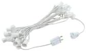Novelty Lights 25 Foot C7 Outdoor String Light Christmas Stringer - Patio String Lights - Candelabra Base (C7/E12) - 12" Spacing - White Wire