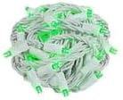 Novelty Lights 25ft Christmas String Lights, 50 Green LED Bulbs on White Wire, 6" Spacing, Connectable Indoor Outdoor Commercial Grade Lighting for Holidays Patio Weddings