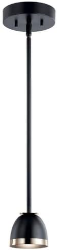 Kichler Baland 4 Inch 1 Light Mini Pendant in Black and Polished Nickel