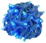 Novelty Lights 25ft 50 LED Blue Christmas Lights Outdoor/Indoor, 6" Spacing, Green Wire String Lights for Festive Xmas Lighting, IP55, UL Listed, Dimmable, Connectable